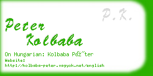 peter kolbaba business card